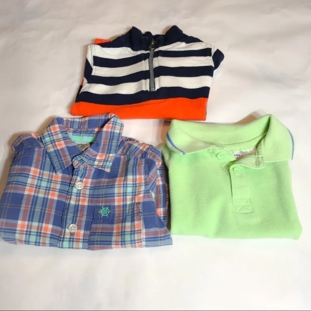 Baby Boy 3 Top Bundle Size 6-9 Months multicolor casual kids clothes